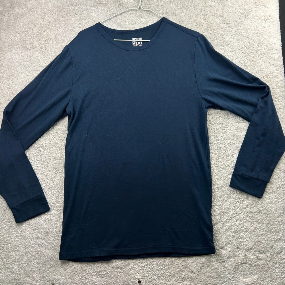 32 Degrees Solid Performance Mesh Heat Tee M Navy Blue Long Sleeve Gorpcore Base